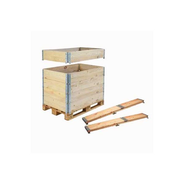 Telaio Aggiuntivo In Legno Per Pallet Garronda - Cassa Di Stoccaggio Impilabile, Pieghevole, Senza Pallet (2 Pezzi)